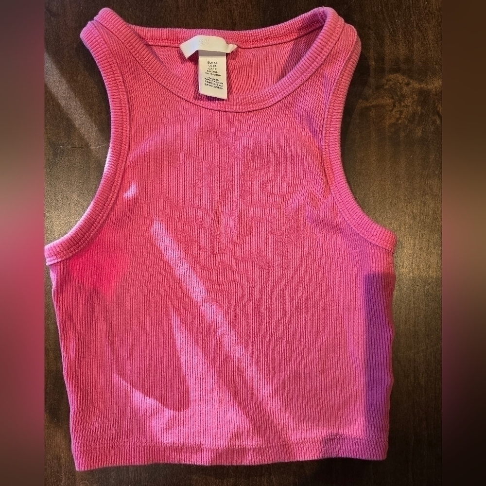 H&M pink crop tank S